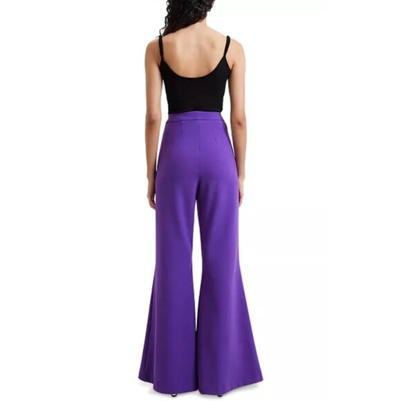 French Connection Whisper Flare Trousers In Cobalt Violet Size 8 - Picture 2 of 12